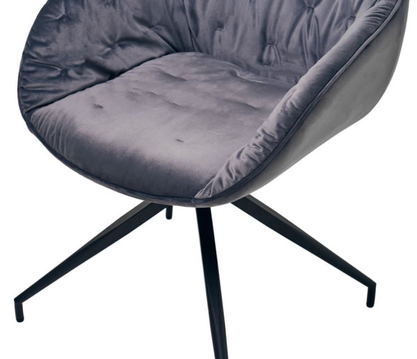 Стілець поворотний Vetro Mebel R-145 Сірий-чорний тканина велюр-7