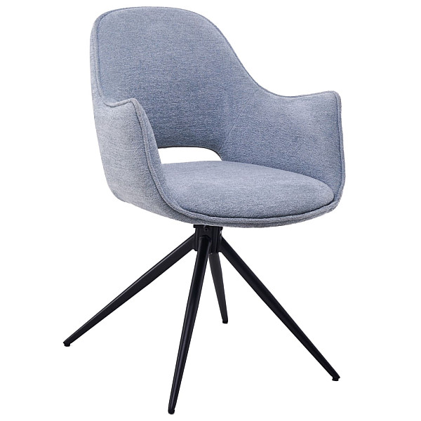 Стул поворотный Vetro Mebel R-150 Блу грей-черный ткань-0