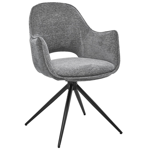 Стул поворотный Vetro Mebel R-150 Пепельный-черный ткань-0