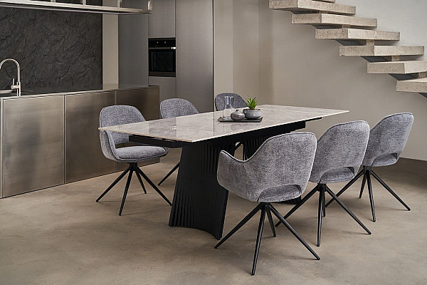 Стул поворотный Vetro Mebel R-150 Пепельный-черный ткань-2