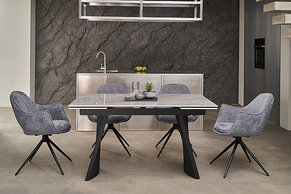 Стул поворотный Vetro Mebel R-150 Пепельный-черный ткань-3