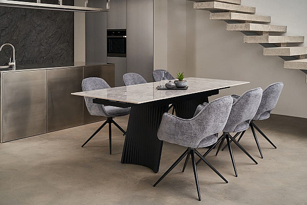 Стул поворотный Vetro Mebel R-150 Пепельный-черный ткань-4