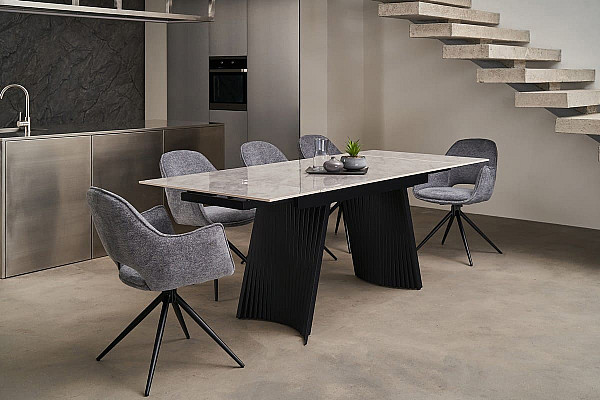 Стул поворотный Vetro Mebel R-150 Пепельный-черный ткань-6