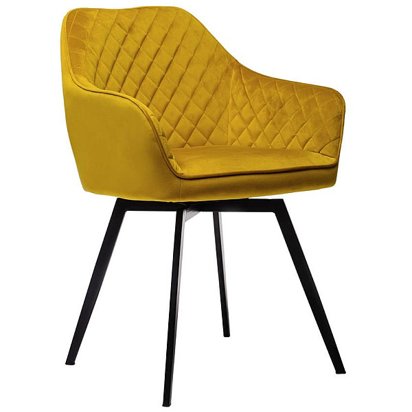 Стул поворотный Vetro Mebel R-63 Горчичный велюр-0