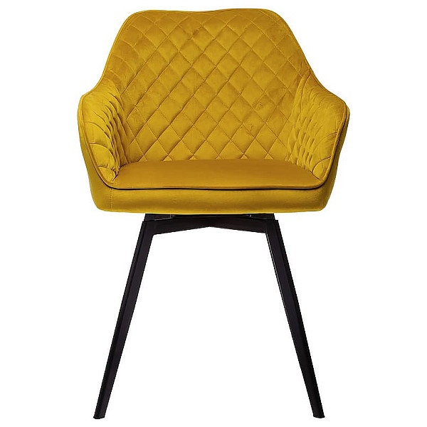 Стул поворотный Vetro Mebel R-63 Горчичный велюр-4