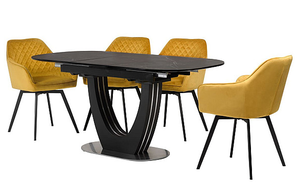 Стул поворотный Vetro Mebel R-63 Горчичный велюр-2