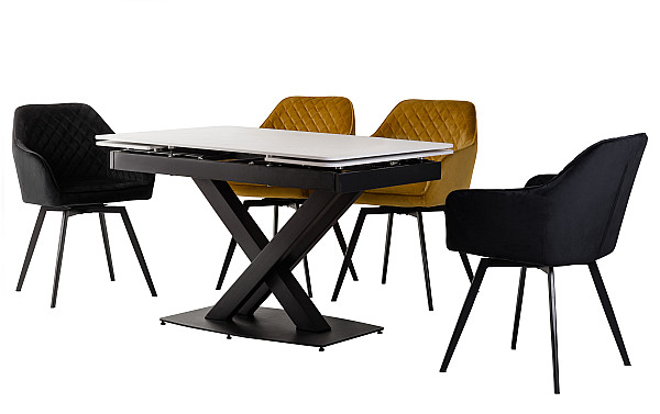 Стул поворотный Vetro Mebel R-63 Горчичный велюр-3