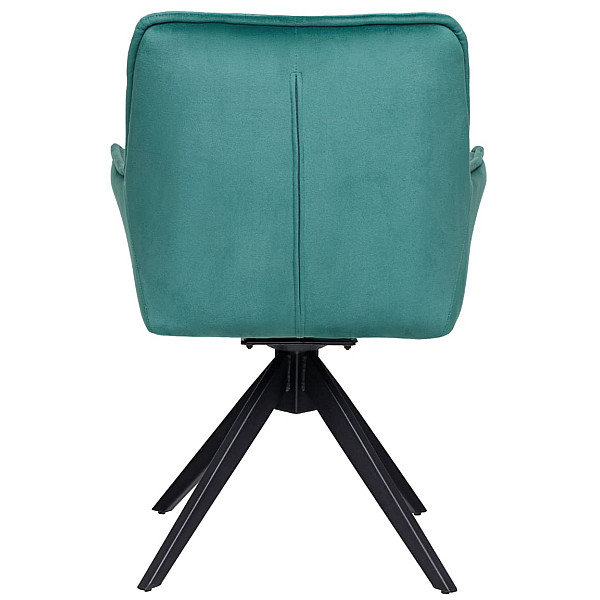 Стул поворотный Vetro Mebel R-68 Изумрудный-черный велюр-4