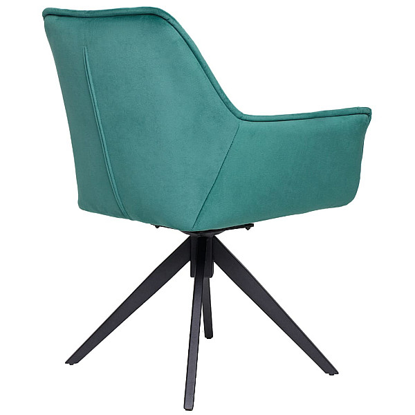 Стул поворотный Vetro Mebel R-68 Изумрудный-черный велюр-3