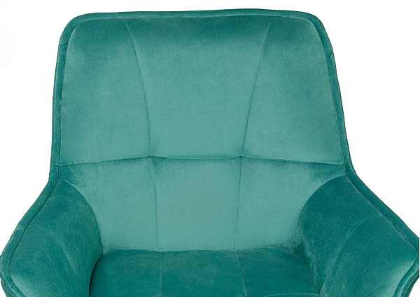 Стул поворотный Vetro Mebel R-68 Изумрудный-черный велюр-5