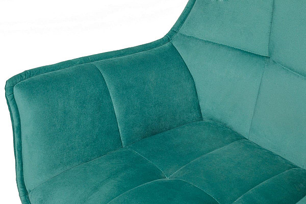 Стул поворотный Vetro Mebel R-68 Изумрудный-черный велюр-6