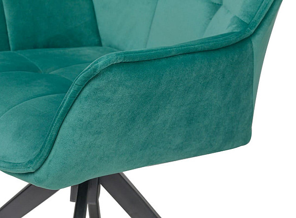 Стул поворотный Vetro Mebel R-68 Изумрудный-черный велюр-7