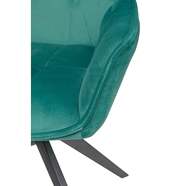 Стул поворотный Vetro Mebel R-68 Изумрудный-черный велюр-8