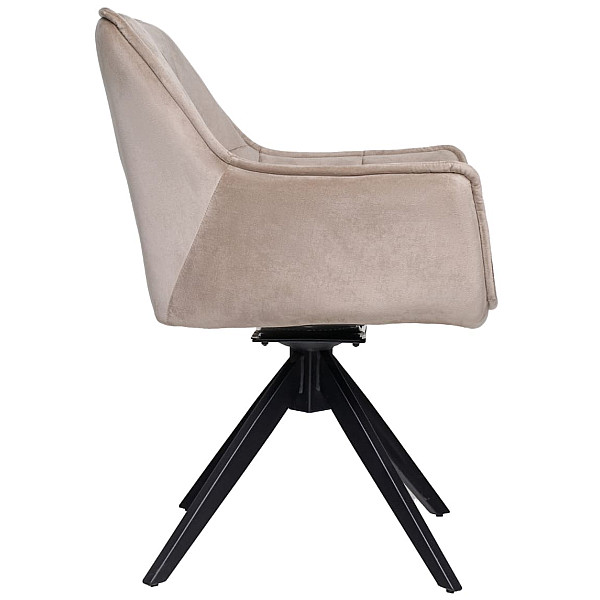 Стілець поворотний Vetro Mebel R-68 Капучіно-чорний велюр-4