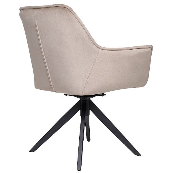 Стілець поворотний Vetro Mebel R-68 Капучіно-чорний велюр-5