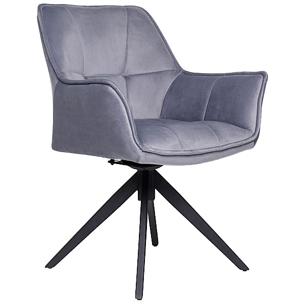 Стілець поворотний Vetro Mebel R-68 Сірий-чорний велюр-0