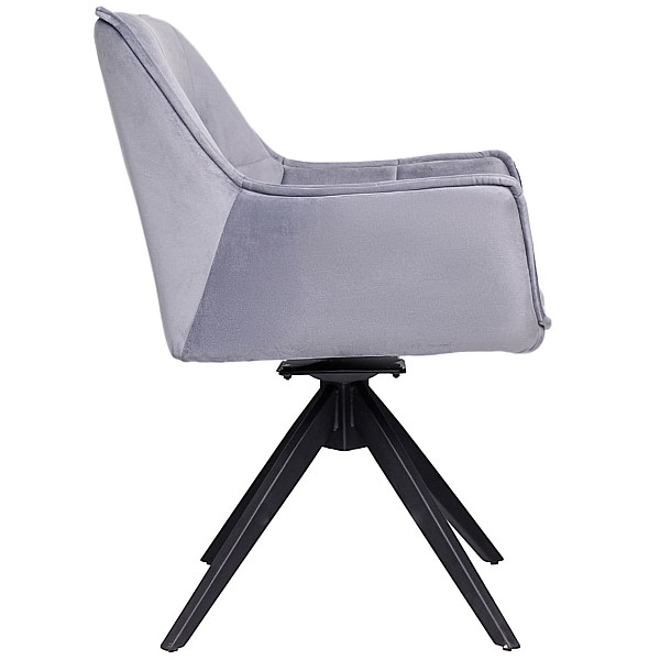 Стілець поворотний Vetro Mebel R-68 Сірий-чорний велюр-3