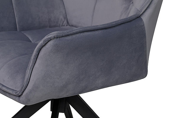 Стілець поворотний Vetro Mebel R-68 Сірий-чорний велюр-8