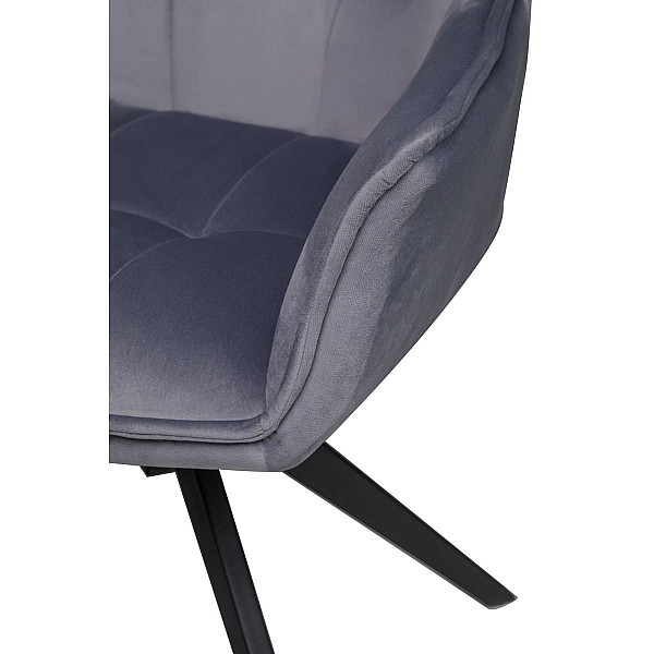 Стілець поворотний Vetro Mebel R-68 Сірий-чорний велюр-9