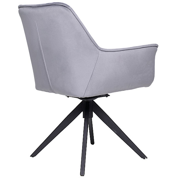 Стілець поворотний Vetro Mebel R-68 Сірий-чорний велюр-4