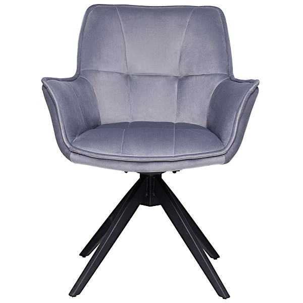 Стілець поворотний Vetro Mebel R-68 Сірий-чорний велюр-2