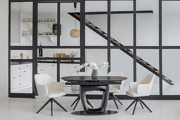 Стул поворотный Vetro Mebel R-95 Светло-серый рогожка-1