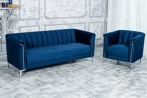 Крісло Vetro Mebel Джованні Індіго-срібло-3