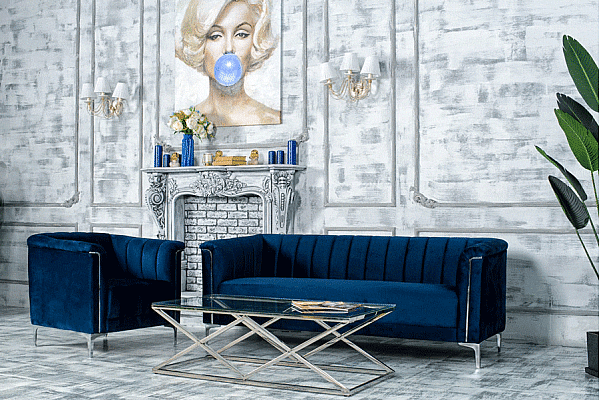 Крісло Vetro Mebel Джованні Індіго-срібло-6