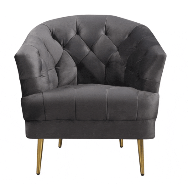 Кресло Vetro Mebel Лучия Серый-золото-10