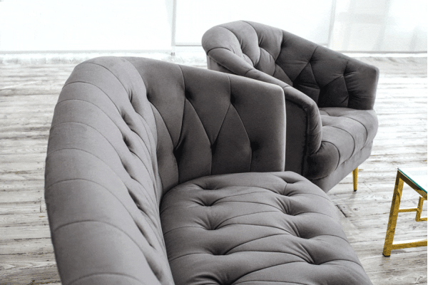 Кресло Vetro Mebel Лучия Серый-золото-8