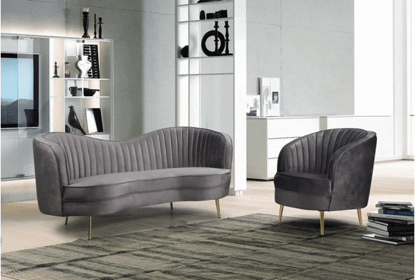 Крісло Vetro Mebel Моніка Сірий-золото-3