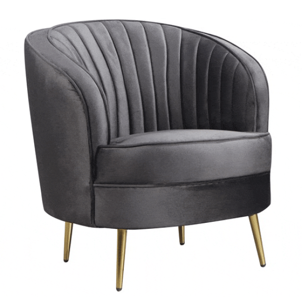 Крісло Vetro Mebel Моніка Сірий-золото-0