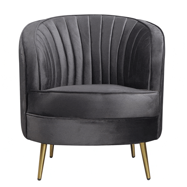 Крісло Vetro Mebel Моніка Сірий-золото-1