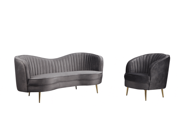 Крісло Vetro Mebel Моніка Сірий-золото-4