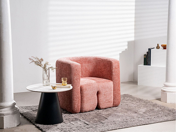 Кресло Vetro Mebel Фаусто Пудровый ткань-1