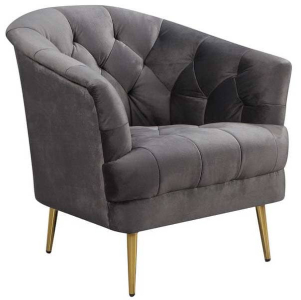 Кресло Vetro Mebel Лучия Серый-золото-9