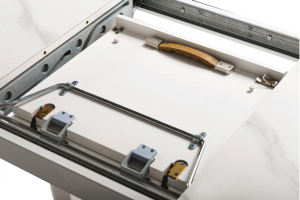 Розкладний обідній стіл Vetro Mebel TML-860-1 Білий мармур-7