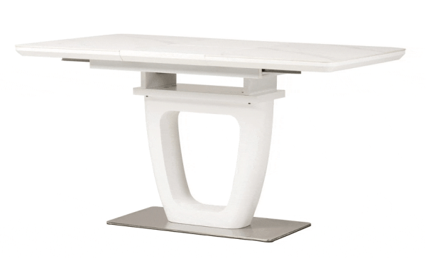 Розкладний обідній стіл Vetro Mebel TML-860-1 Білий мармур-3