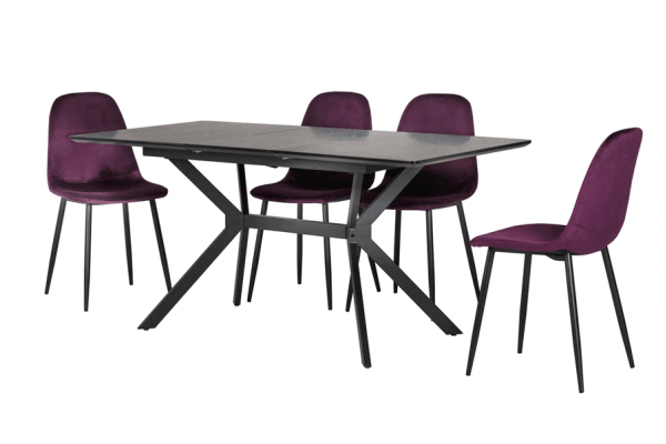 Раскладной обеденный cтол Vetro Mebel TM-95 Черный-11