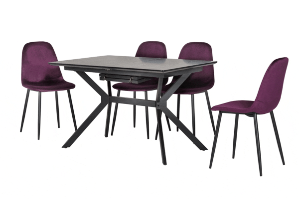 Раскладной обеденный cтол Vetro Mebel TM-95 Черный-12