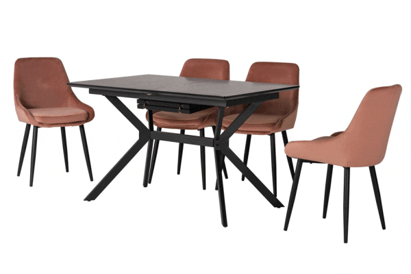 Раскладной обеденный cтол Vetro Mebel TM-95 Черный-14