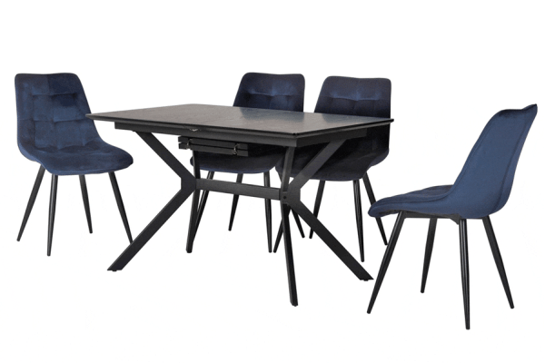 Раскладной обеденный cтол Vetro Mebel TM-95 Черный-16