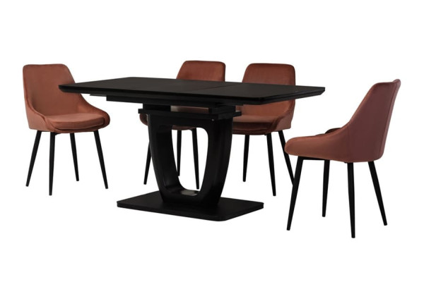Розкладний обідній стіл Vetro Mebel TML-560-1 Чорний-10