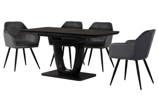 Розкладний обідній стіл Vetro Mebel TML-560-1 Чорний-12