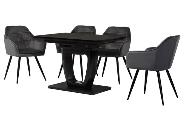 Розкладний обідній стіл Vetro Mebel TML-560-1 Чорний-13