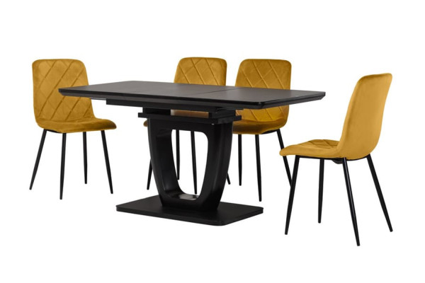 Розкладний обідній стіл Vetro Mebel TML-560-1 Чорний-14