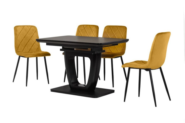 Розкладний обідній стіл Vetro Mebel TML-560-1 Чорний-15