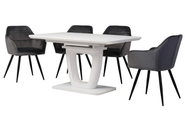 Раскладной обеденный стол Vetro Mebel TML-561 Матовый белый-9
