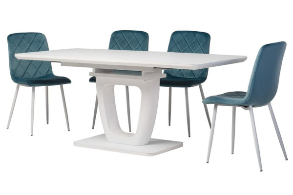 Раскладной обеденный стол Vetro Mebel TML-561 Матовый белый-10