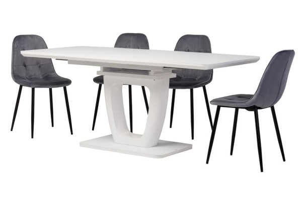Раскладной обеденный стол Vetro Mebel TML-561 Матовый белый-12